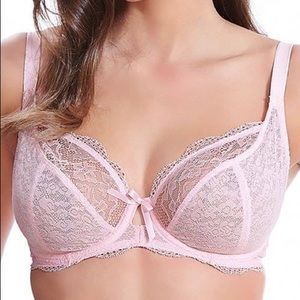 NWT Freya Fancies Balcony Plunge Bra, Petal Pink, 34F (US size 34G)